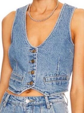 ROLLA'S Light Blue Denim Crop Vest